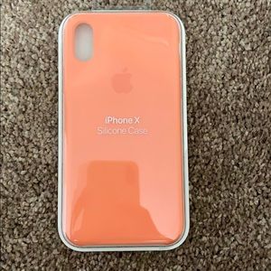 iPhone X silicone case in peach
